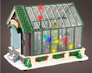 Christmas Glass House Village Scene Battery Operated LED (L.14.5cm x W.22.5cm x H.17cm