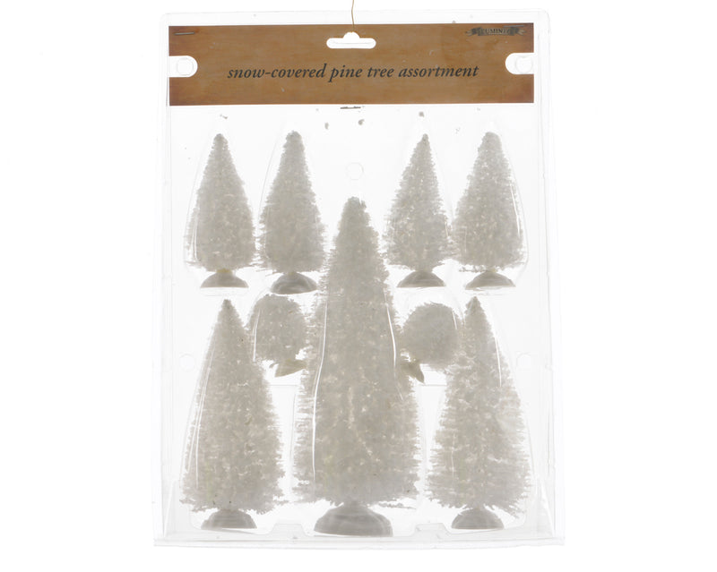 Xmas Snowy Pine Trees (Pack of 9)
