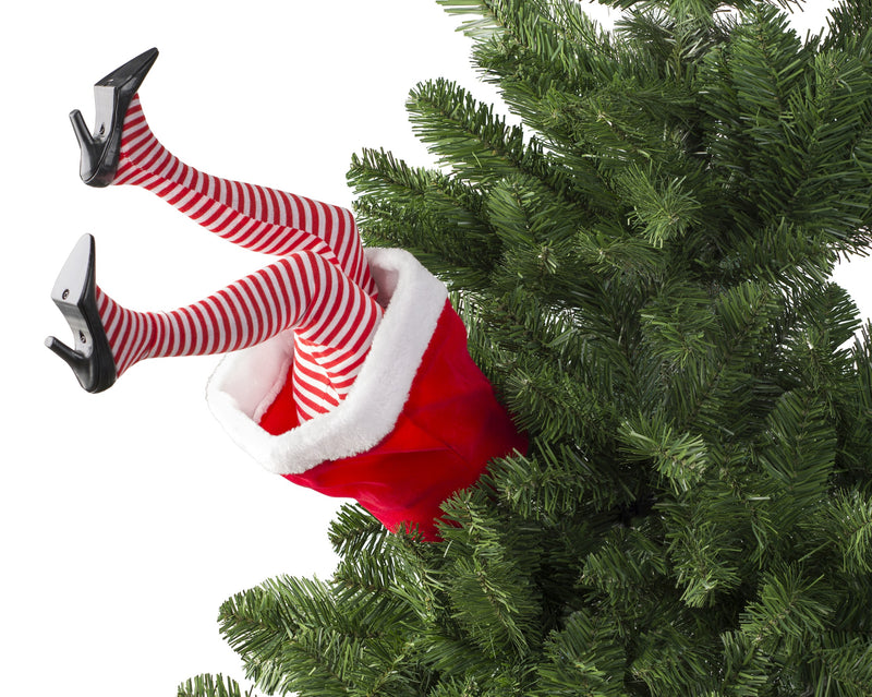 Animated Kicking Legs - Mrs. Claus Tree Decoration - Battery Operated