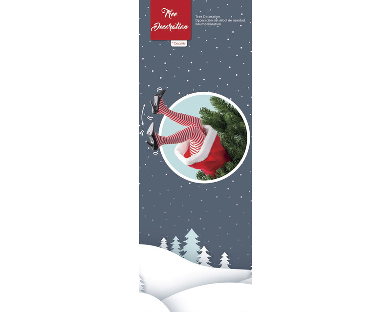 Animated Kicking Legs - Mrs. Claus Tree Decoration - Battery Operated