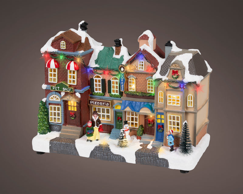 Battery Operated Pizzeria/Pet Shop Village Scene
