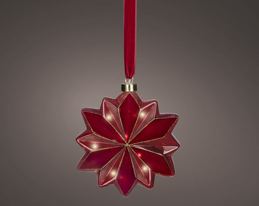 Battery Operated Red Flower Micro LED Hanging Light – Warm White – 19 cm