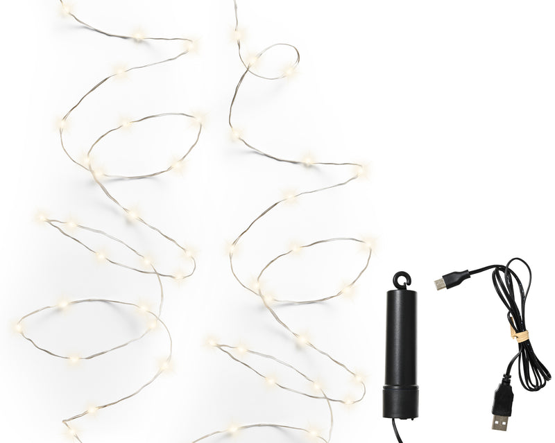Rechargeable Warm White 100 Micro LED Lights - Warm White
