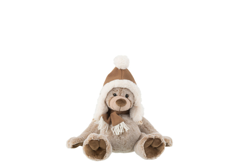 Small Brown Plush Bear with Hat