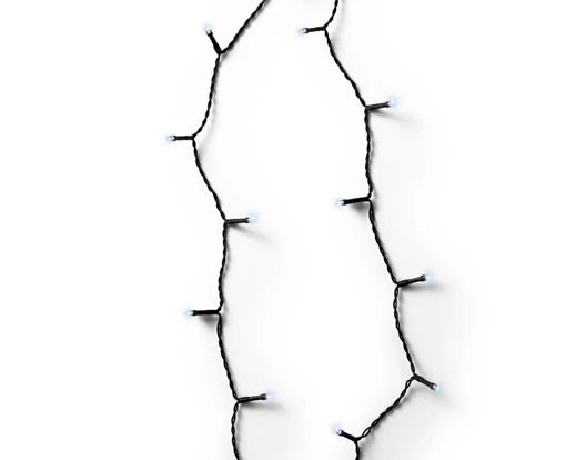 48 Lumineo Durawise Battery Christmas Lights Cool White LED 3.5M Black Cable Suitable For Indoor & Outdoor Use