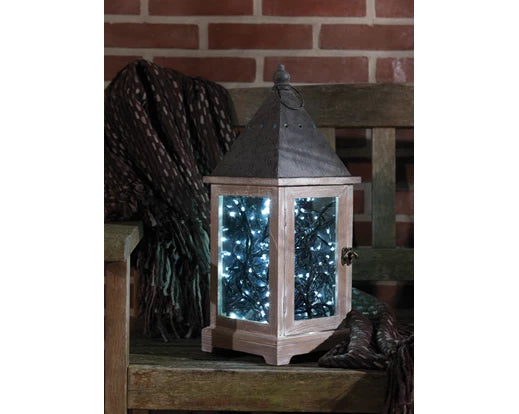 48 Lumineo Durawise Battery Christmas Lights Cool White LED 3.5M Black Cable Suitable For Indoor & Outdoor Use