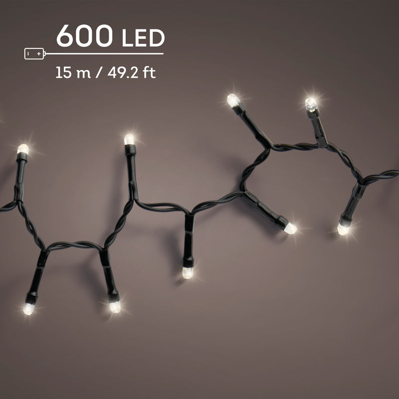 Durawise 600 Warm White Battery Operated Christmas Lights With Multi Function & Timer 15m