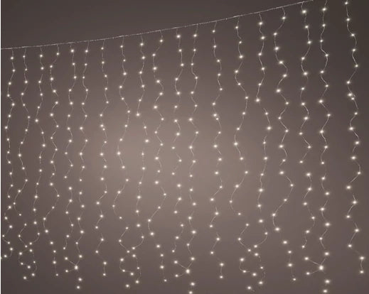 400 Lumineo Micro LED Curtain Steady Lights | Warm White Lights (1.9m X.2m)