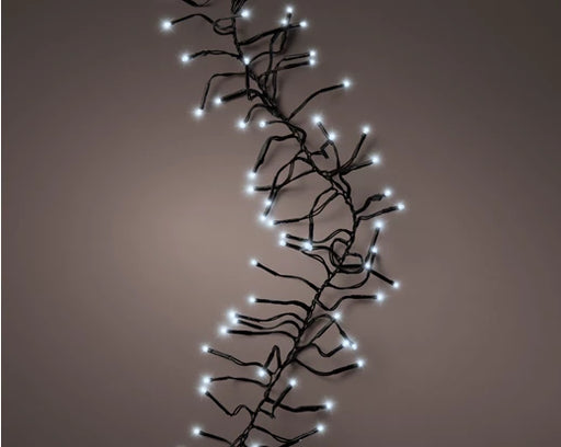 LED Cluster Twinkle Effect 2040 Cool White Christmas Lights Green Cable 17m