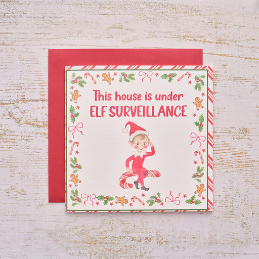 Elf Under Surveillance Christmas Greeting Card