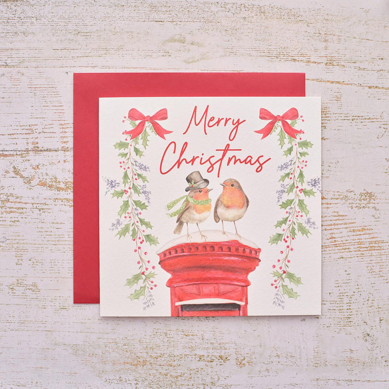 Robin Postbox Christmas Greeting Card