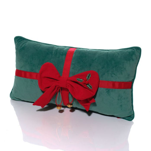Christmas Bow Cushion with Bells