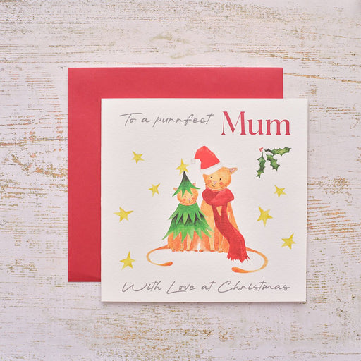 Purrfect Mum Cat Christmas Greeting Card