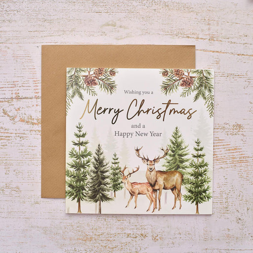Christmas & New Year Deer Greeting Card