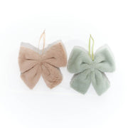 Small Faux Fur Christmas Bow - 2 Assorted Designs