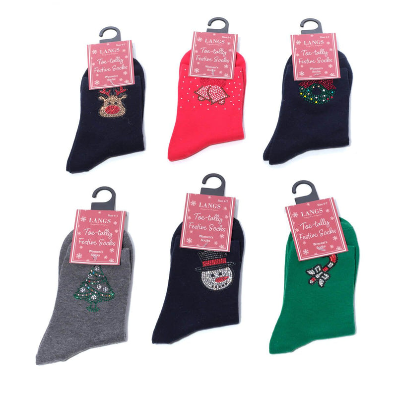Christmas Novelty Socks - 6 Assorted Designs