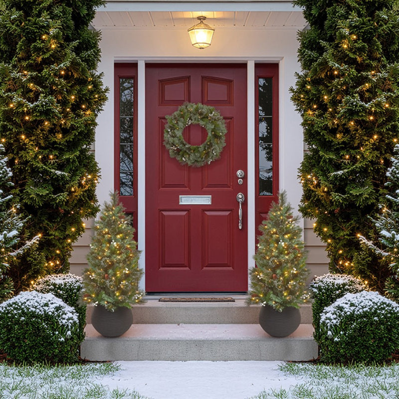 4ft pre-lit Oakridge Spruce entrance Christmas tree with 200 warm white LEDs alternate product view