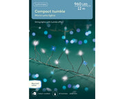 960 LED Lumineo Compact Twinkle Micro Wire Lights Blue Colour - Silver Wire (12 meters)