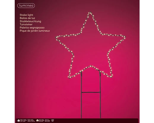 Lumineo Metal Frame Star With 180 Warm White Lights With Metal Legs 56cm