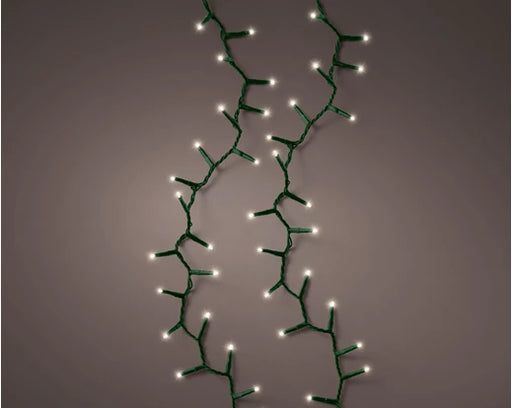 3000 LED Lumineo Compact Twinkle Cool White Christmas Lights 60 Meters Green Cable