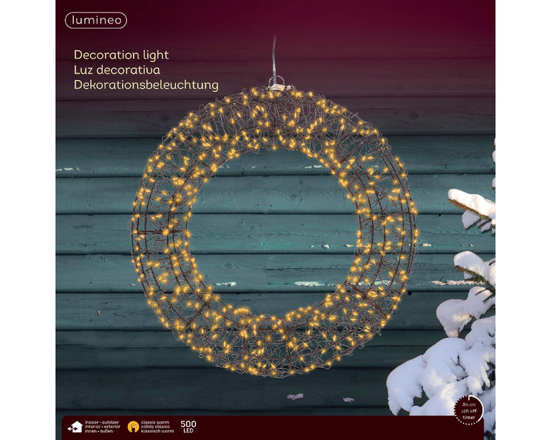 LED Wreath Round Black 7 cm