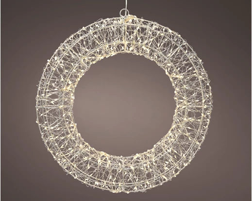 LED Frame Light Wreath Silver 38 cm