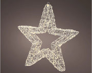 LED Light Frame Star Silver 38 cm