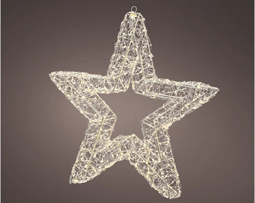 LED Light Frame Star Silver 38 cm