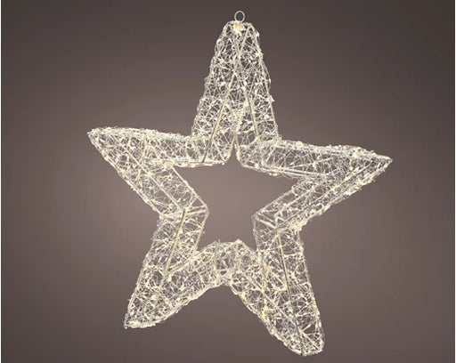 LED Light Frame Star Silver 38 cm