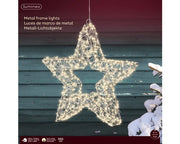 LED Light Frame Star Silver 38 cm