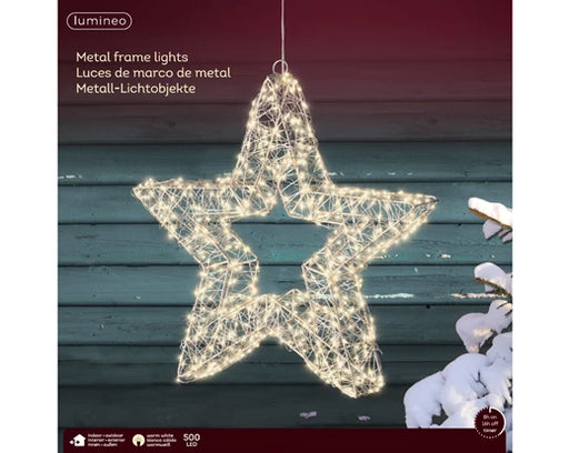 LED Light Frame Star Silver 38 cm