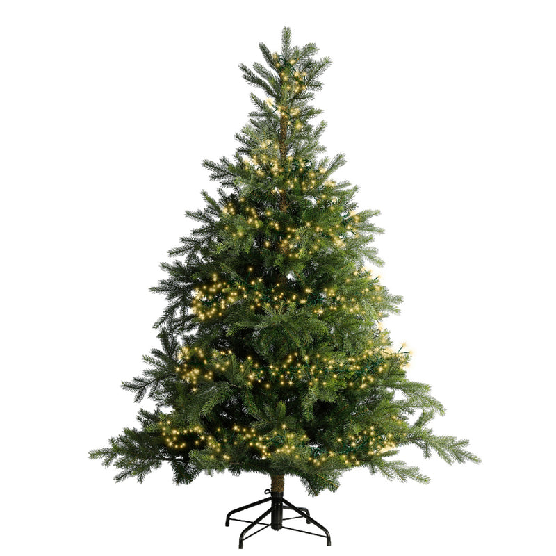Lumineo Cluster Twinkle 3000 Soft Gold Christmas Lights Green Cable 28m