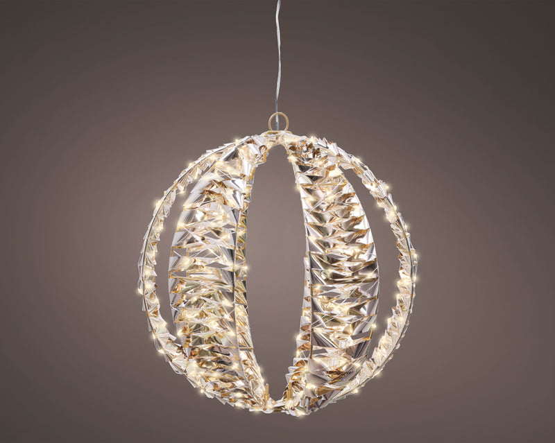 Lumineo Gold Ball with 300 LED Warm White Micro Lights - 30cm