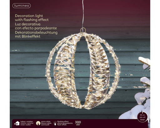 Round Gold LED Ball 30 cm