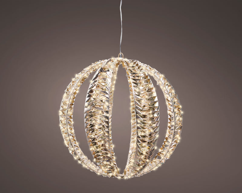 Lumineo Gold Ball with 600 LED Warm White Micro Lights - 40cm