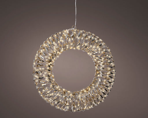 LED Wreath Round Gold 38 cm