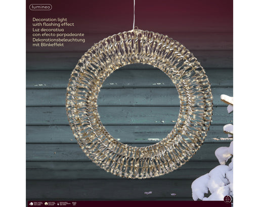 LED Wreath Round Gold 70 cm