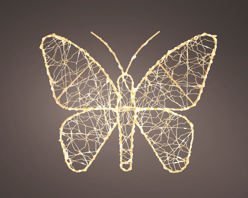 Lumineo Gold Butterfly with 400 Micro LED Classic Warm Lights - 38cm