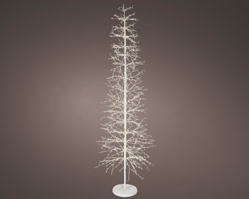 Lumineo Micro LED Outdoor Birch Tree with 2048 Warm White micro lights (D110cm x H.270cm) White Stem