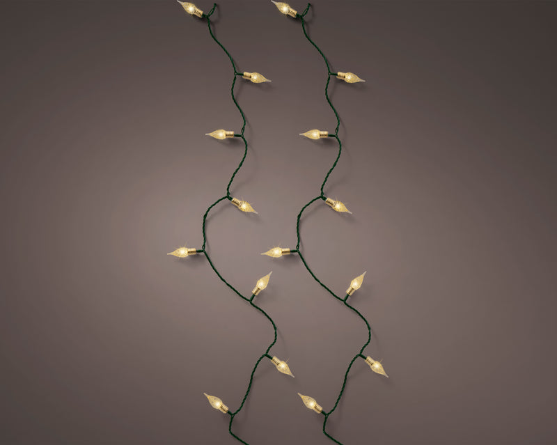 Lumineo Vintage 180 Twinkle Soft Gold Christmas Lights With Transparent Cable 17.9m