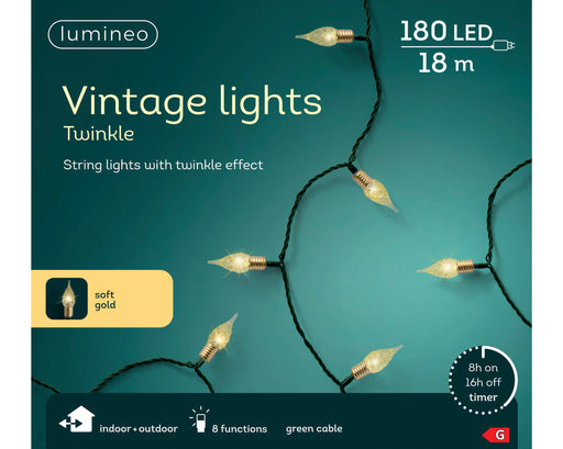 Decorative Vintage Lights Soft Gold 1790 cm Twinkle Effect