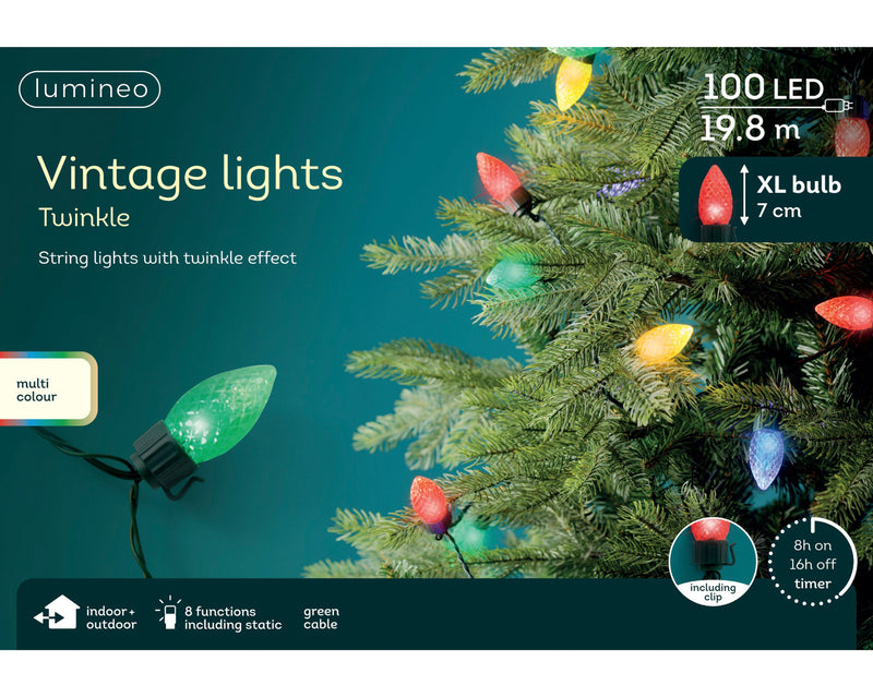 Lumineo 100 XL Vintage Tree Lights Multi-Colour