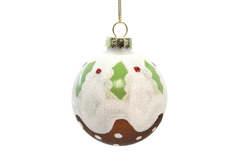 Glass Christmas pudding bauble, 60 mm – Gisela Graham