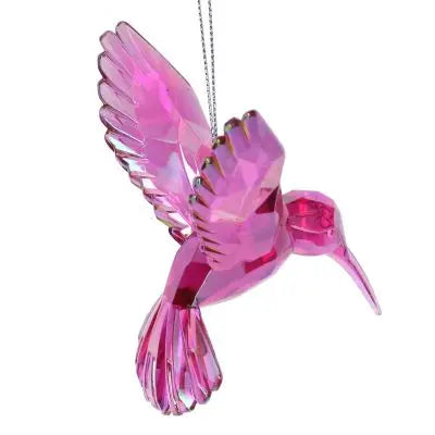 Hummingbird Hanging Christmas Decoration Acrylic Pink (80 x 90 x 100 mm)