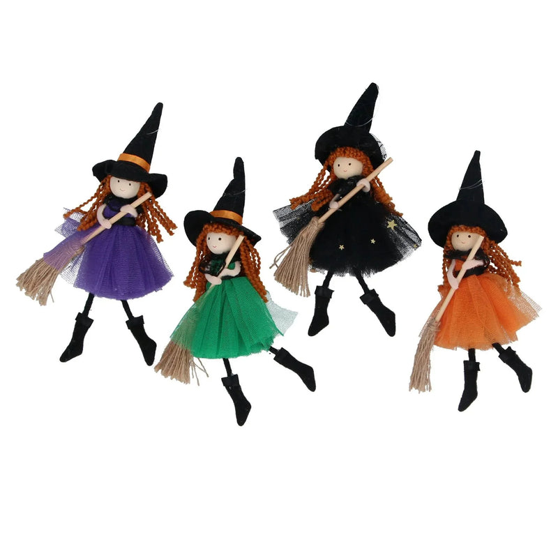Witch with Broom Hanging Decoration – Assorted Designs