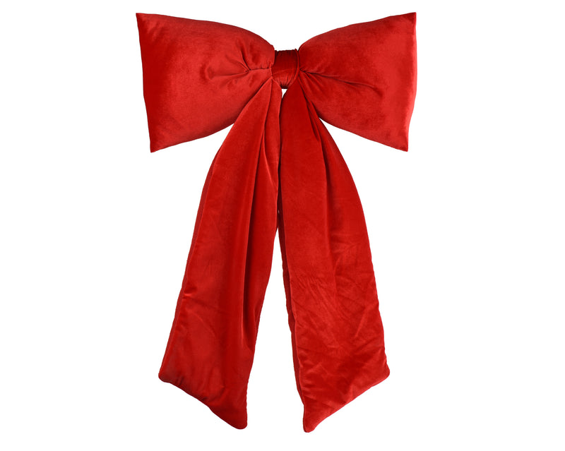Christmas Bow Polyester Velvet 115 cm – Christmas Red