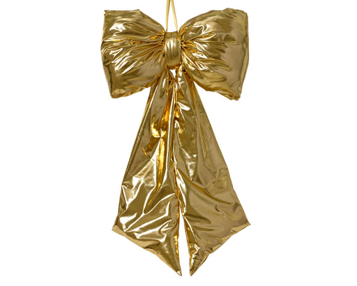 Gold Polyester Christmas Bow 85 cm
