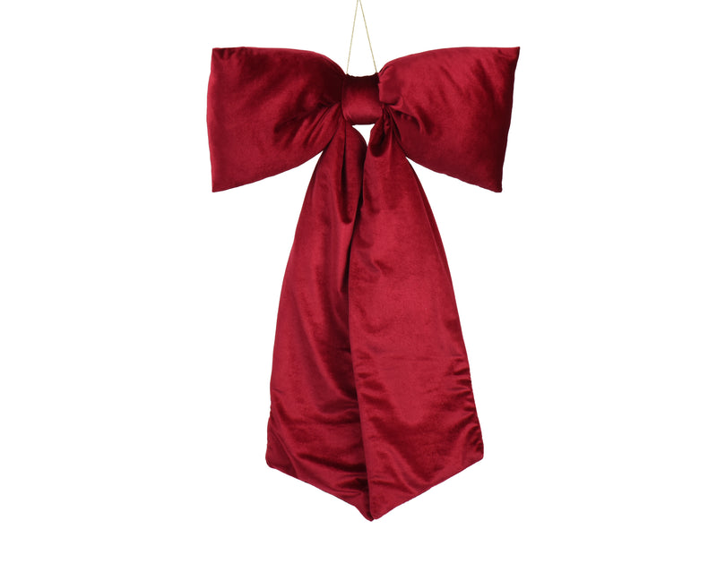 Velvet Christmas Bow Oxblood Red 80 cm