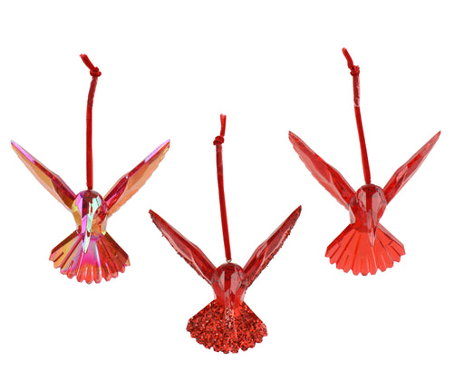 Polystyrene Christmas Decoration Red Hummingbird 9.5 cm – 3 Assorted Designs