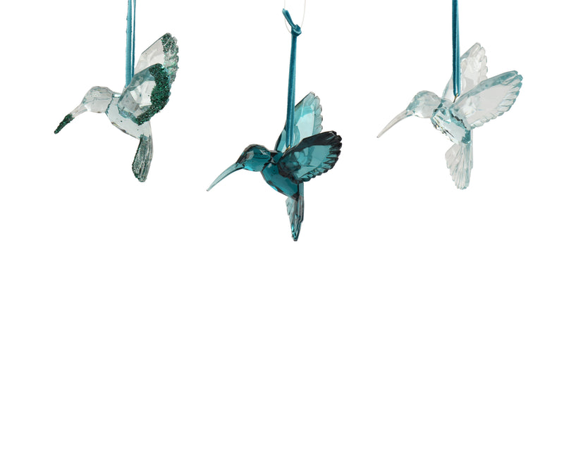 Polystyrene Christmas Decoration Emerald Hummingbird 9.5 cm – 3 Assorted Designs